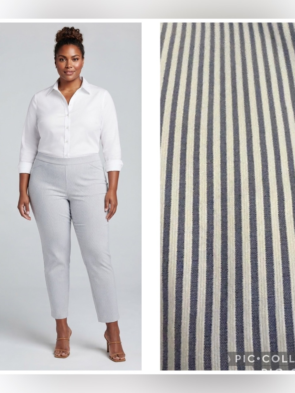 Zac & Rachel Seersucker Ankle Pant(W across18” I 27”R 11”)